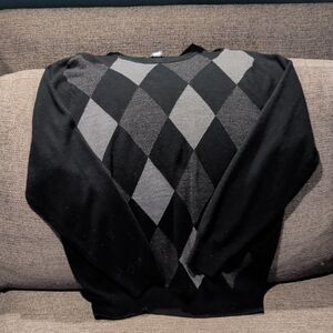 Dockers Black and Gray Diamond Crewneck Sweater XL